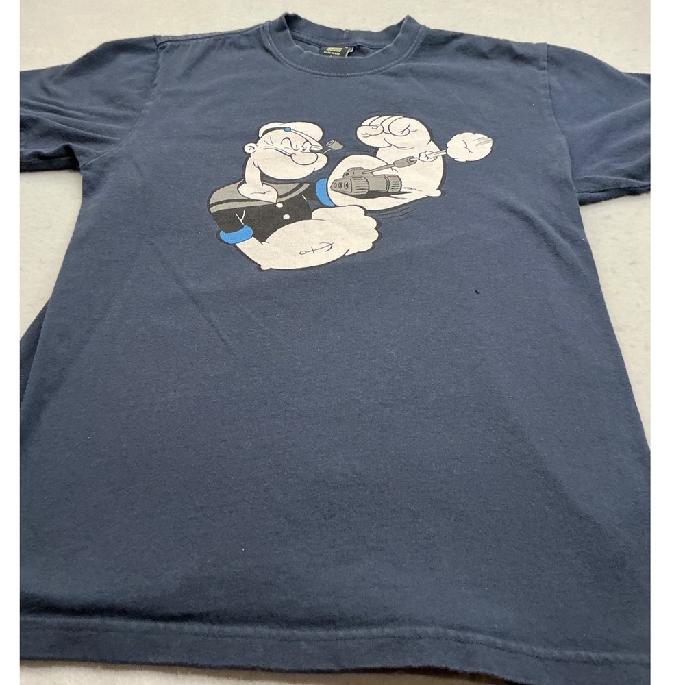 Filson Popeye T-Shirt Navy Blue Graphic Logo Size S Made in USA 2021